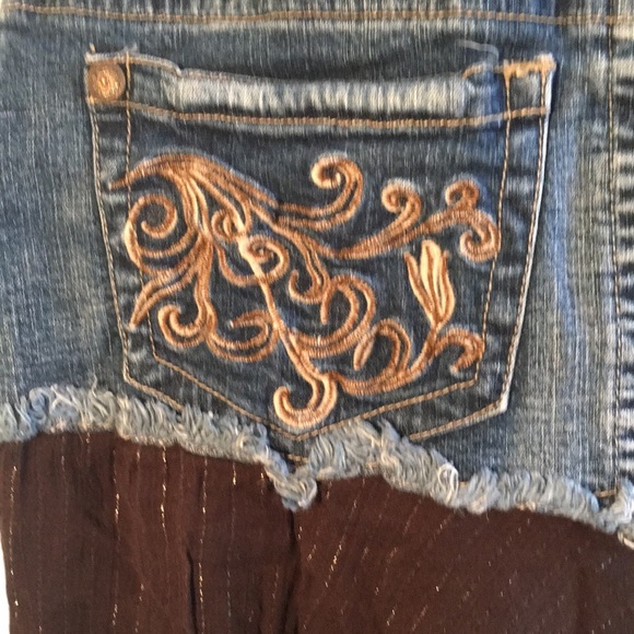 Candie’s denim and black sheer flounce skirt - Picture 6 of 6